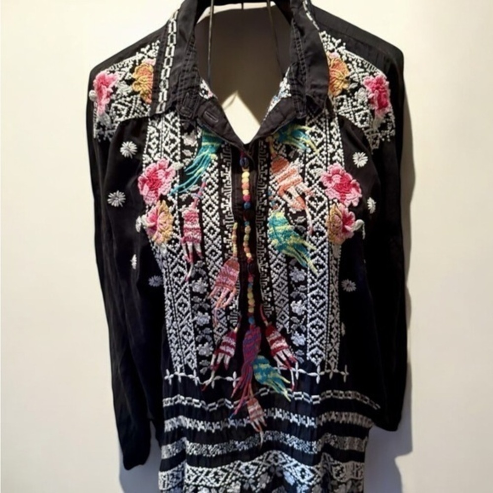 Johnny Was heavily embroidered feathers tunic (oversized) NWT RARE - Picture 6 of 13